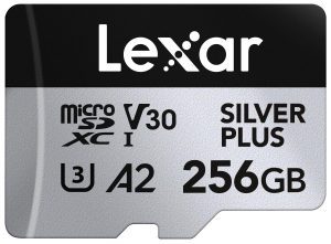 Carte micro SD pour téléphone Lexar Silver Plus 256 Go
