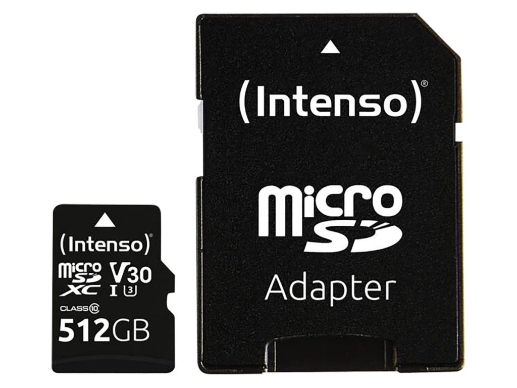 Carte SD pour GoPro et drones Intenso 512 Go